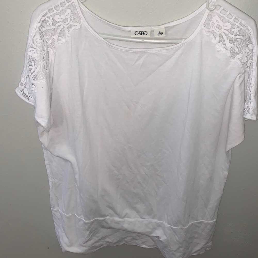 Cato White blouse with sleeve detailing size large